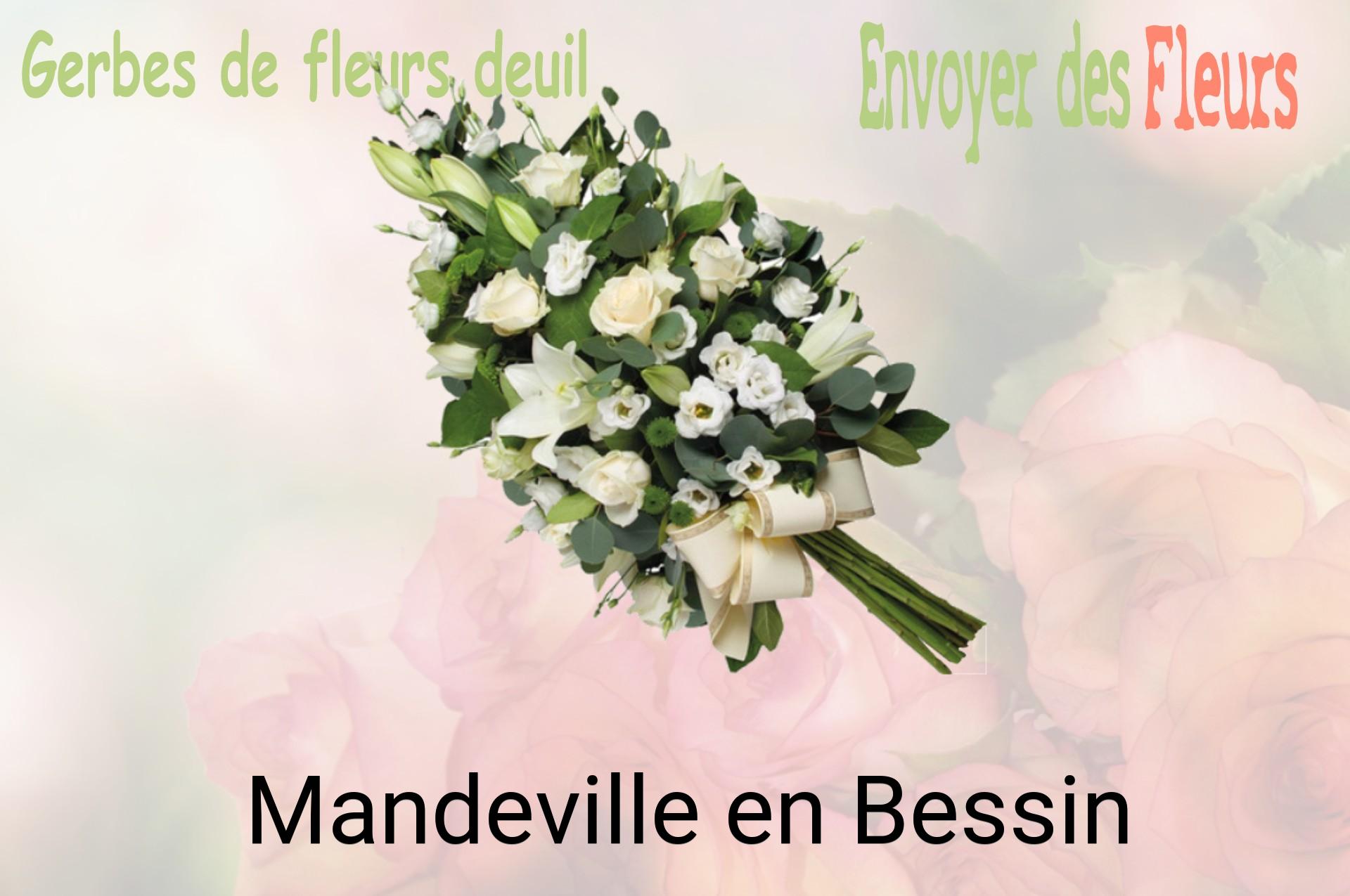 Gerbe de fleurs de deuil livrée à Mandeville-en-Bessin